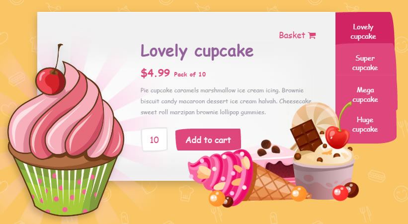 适合甜品店的CSS3幻灯片特效